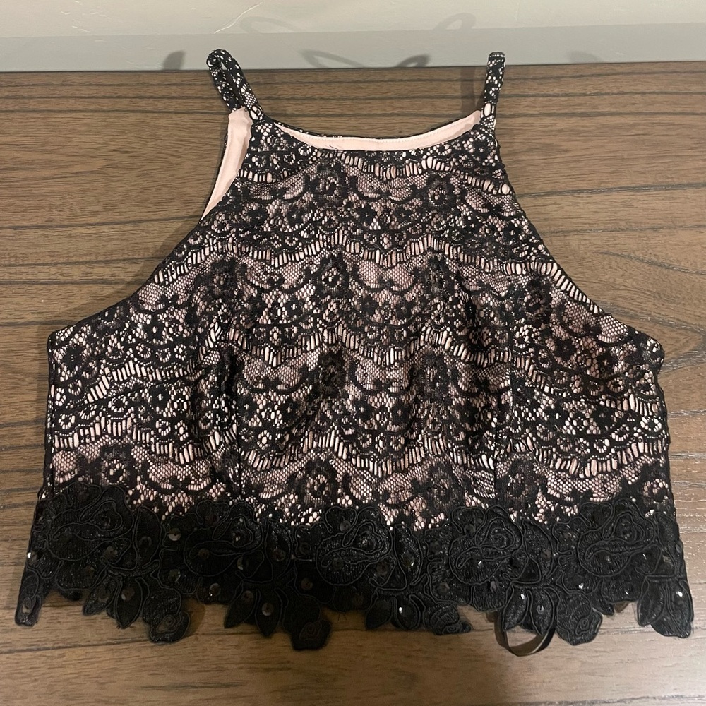 A.BUYER Black Lace Halter Top (X3)